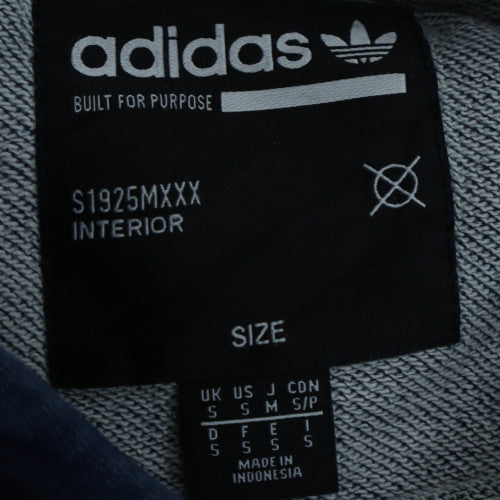 Adidas Men Blue Pullover Hoodie Small Logo Sports Cotton Sweatshirt