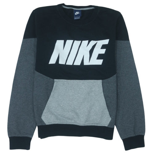 Nike Men's Black Grey Pullover Sweatshirt Size S Logo Graphic