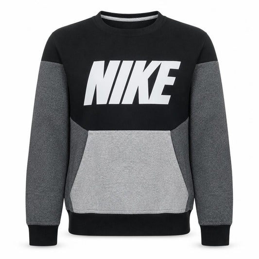 Nike Men's Black Grey Pullover Sweatshirt Size S Logo Graphic