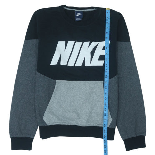 Nike Men's Black Grey Pullover Sweatshirt Size S Logo Graphic