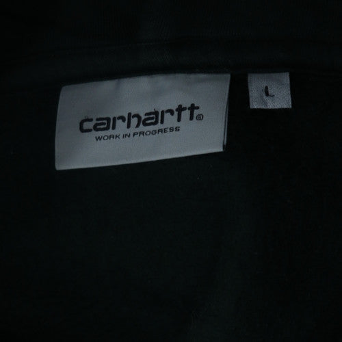 Carhartt Men's Black Pullover Hoodie L Fleece Logo Sweatshirt