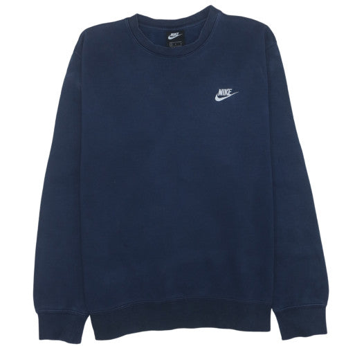 Nike Mens Blue Crew Neck Fleece Pullover Sweatshirt L