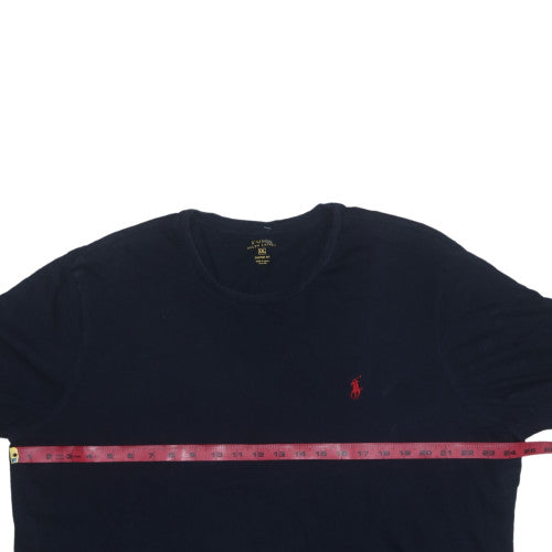 Ralph Lauren Men's Blue 2XL Custom Fit Cotton Crew Neck T-Shirt