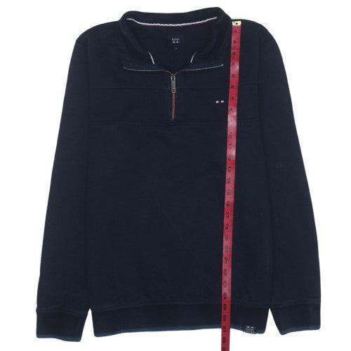 FQ1924 Men's Blue 1/4 Zip High Neck Sweatshirt Size L