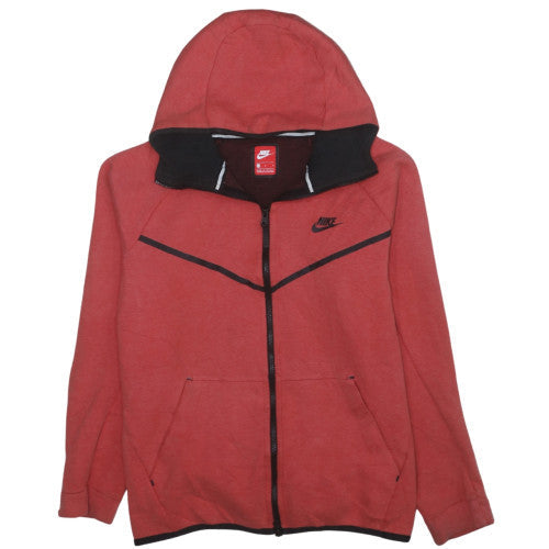 Nike Men's Red Full Zip Hoodie Size L Regular Fit with Hood