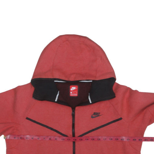 Nike Men's Red Full Zip Hoodie Size L Regular Fit with Hood