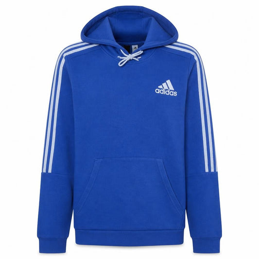 Adidas Men Blue Pullover Hoodie Medium Sports Fleece Sweatshirt