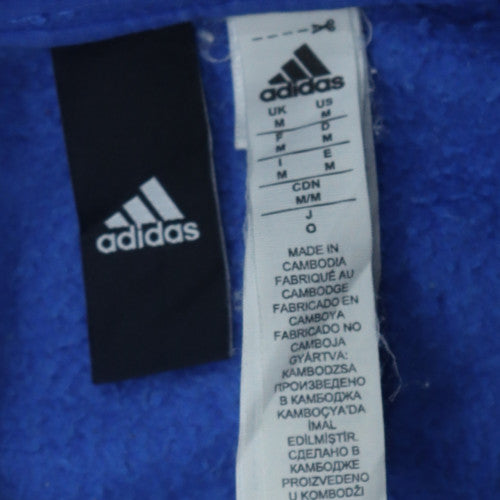 Adidas Men Blue Pullover Hoodie Medium Sports Fleece Sweatshirt