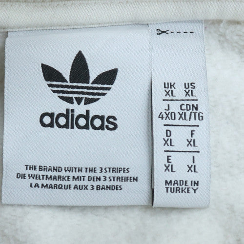 Adidas Mens White XL Crew Neck Pullover Fleece Sweatshirt