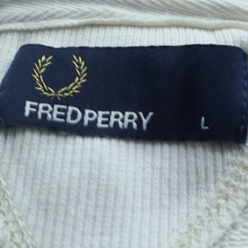 Fred Perry Men's White L Pullover Sweatshirt Stockport Logo Cotton