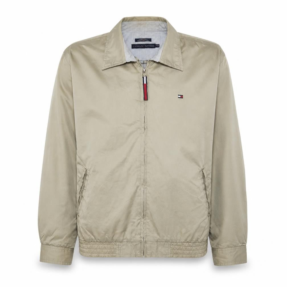 Tommy Hilfiger Men's Beige Cotton Lined Zip-Up Jacket Size L