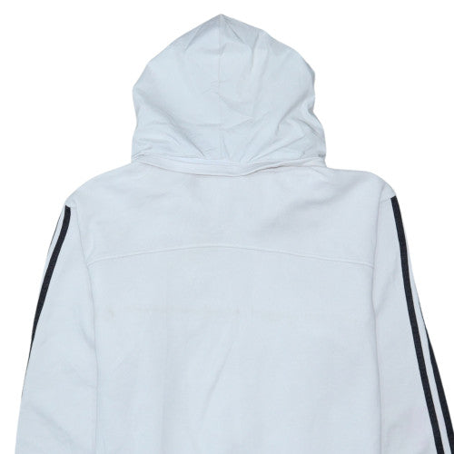 Adidas Mens White Full Zip Hoodie Size L Sports Fleece Jacket