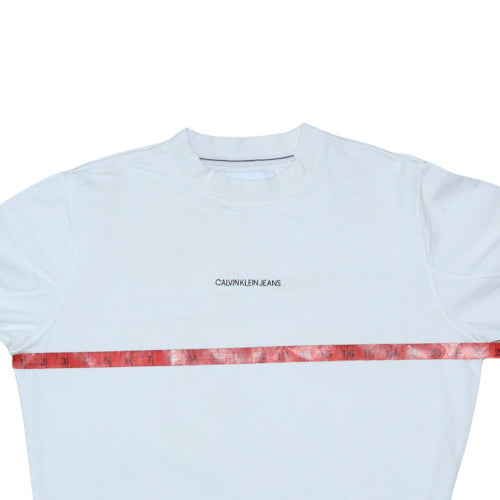 Calvin Klein Jeans Men’s White XS Crew Neck Pullover Sweatshirt