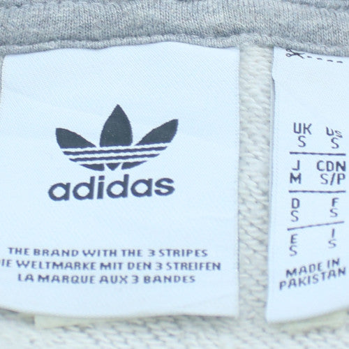 Adidas Womens Grey Hoodie Pullover Size S Trefoil Logo Casual