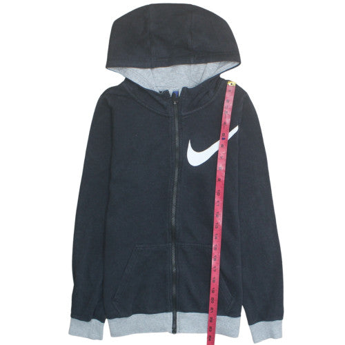 Nike Women Black Full Zip Hoodie XL Cotton Blend Logo Sportswear