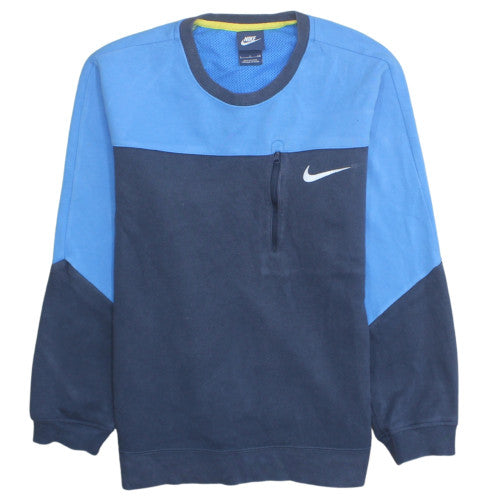 Nike Men's Blue Small Pullover Sweatshirt with Zip Pocket