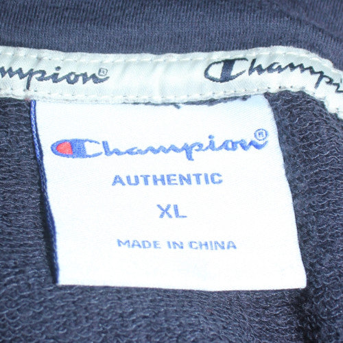 Champion Men's Blue XL Pullover Fleece Hoodie with Logo