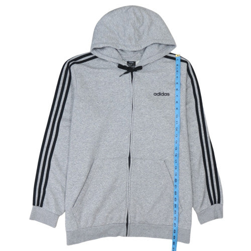Adidas Men's Grey Full Zip Hoodie 2XL - Athletic Classic Style
