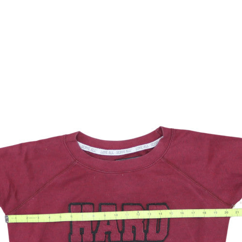 Hard Rock Cafe Women Burgundy Sweatshirt Medium Cotton Blend Crew Neck