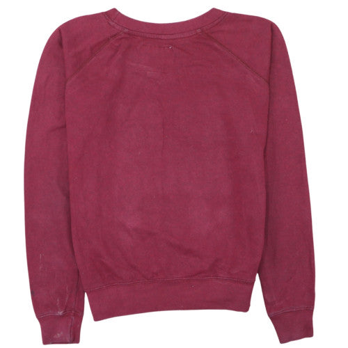Hard Rock Cafe Women Burgundy Sweatshirt Medium Cotton Blend Crew Neck