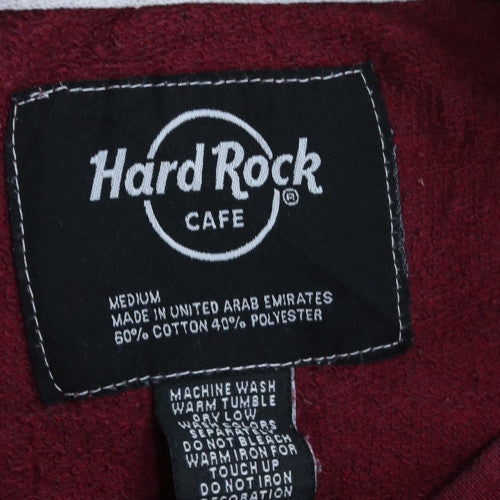 Hard Rock Cafe Women Burgundy Sweatshirt Medium Cotton Blend Crew Neck