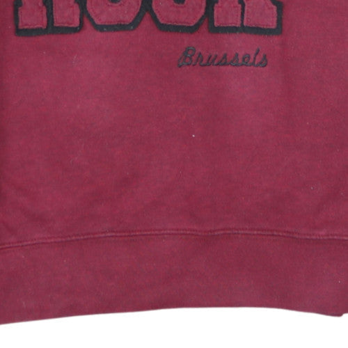 Hard Rock Cafe Women Burgundy Sweatshirt Medium Cotton Blend Crew Neck