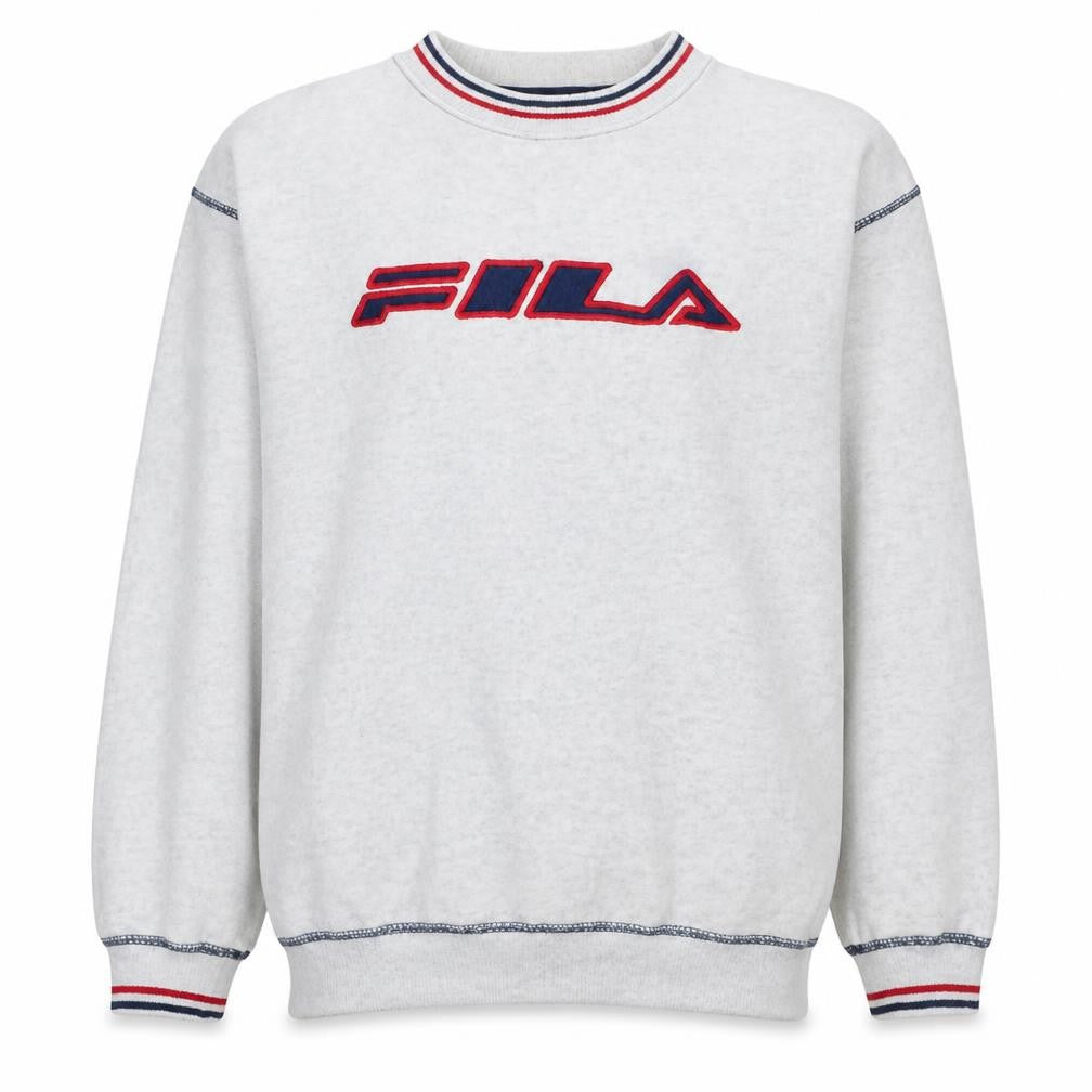 Fila Mens Grey Embroidered Logo Pullover Sweatshirt M