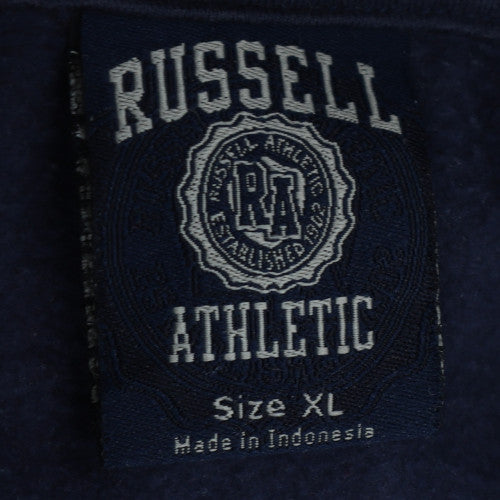 Russell Athletic Men's Blue XL Pullover Hoodie with Logo Print