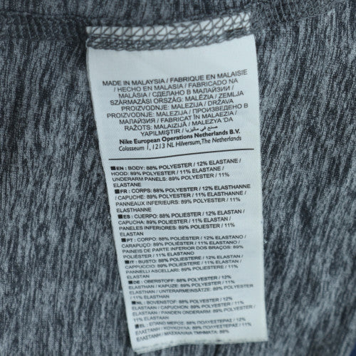 Nike Men's Grey Dri-FIT Long Sleeve Hooded Pullover Training Top S