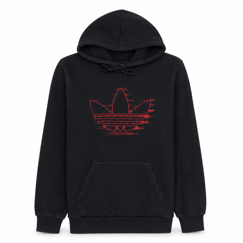 Adidas Men's Black XS Pullover Hoodie with Red Logo