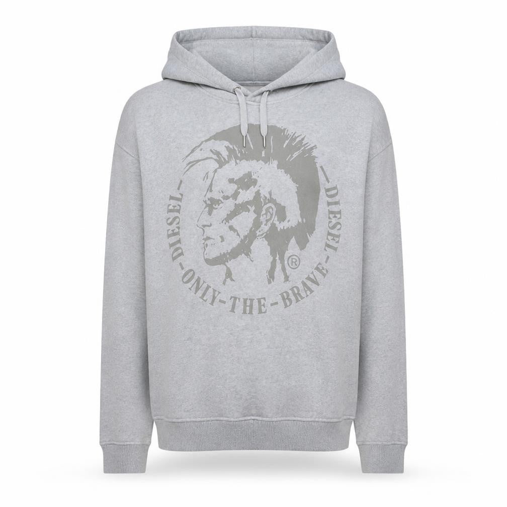 Diesel Men’s Grey Pullover Hoodie M Graphic Print Regular Fit