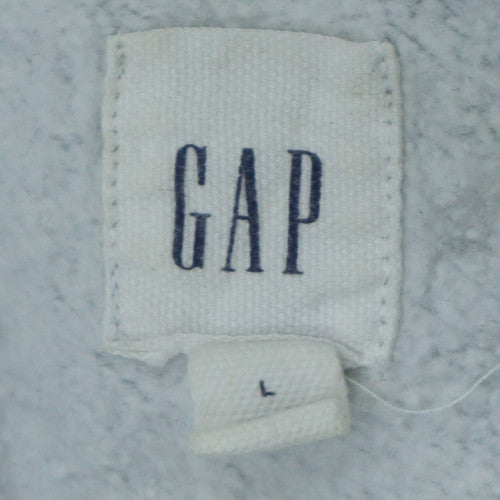 GAP Women Grey Logo Crew Neck Pullover Sweatshirt Size L