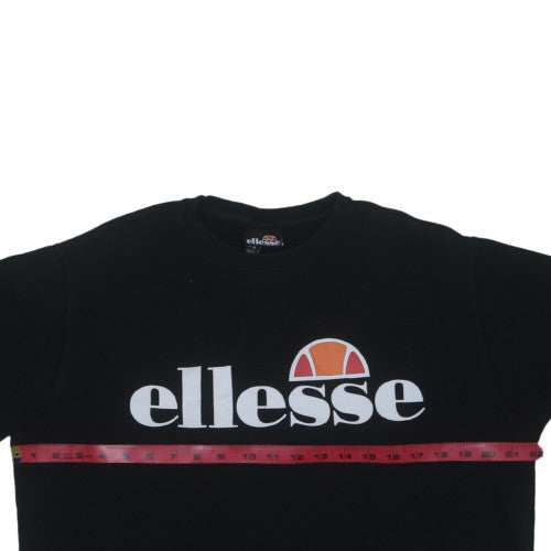 Ellesse Men's Black Regular Fit Logo Pullover Sweatshirt M