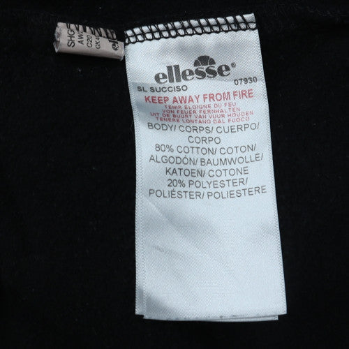 Ellesse Men's Black Regular Fit Logo Pullover Sweatshirt M