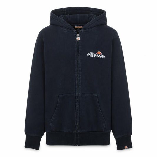 Ellesse Mens Black Full Zip Hoodie L Logo Fleece Sweatshirt