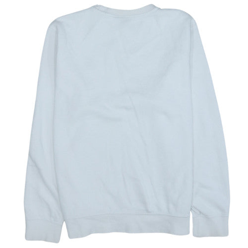 Nike Men's White Small Crew Neck Sweatshirt Cotton Blend Pullover