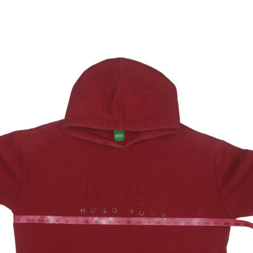 Hugo Boss Men's Red Pullover Fleece Hoodie Size L