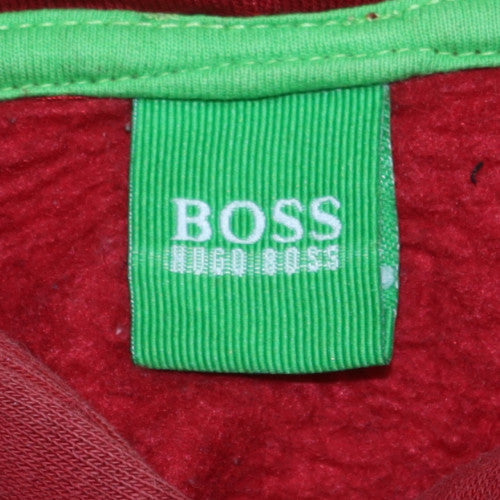 Hugo Boss Men's Red Pullover Fleece Hoodie Size L