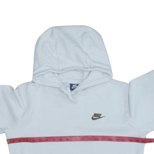 Nike Men’s White Pullover Hoodie Size S Regular Fit with Logo