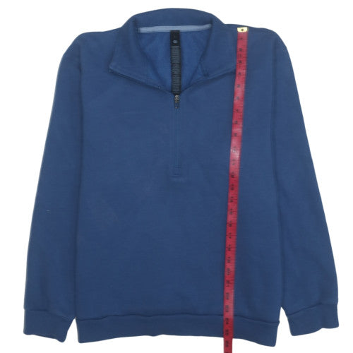 Lululemon Mens Blue 1/4 Zip Fleece Sweatshirt L Regular Fit
