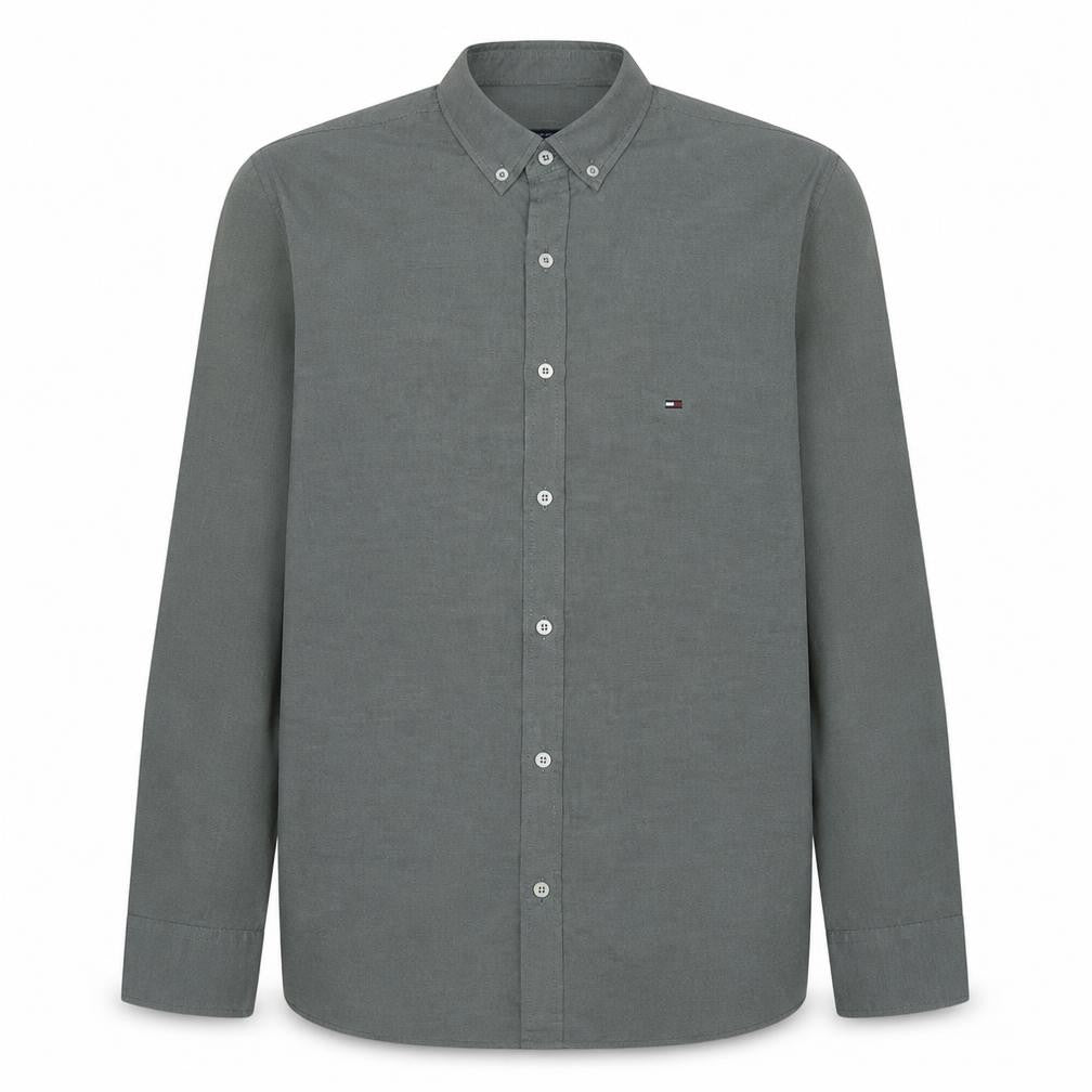 Tommy Hilfiger Men's Green Button-Up Long Sleeve Shirt M Classic Fit