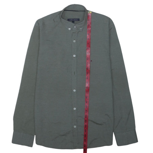 Tommy Hilfiger Men's Green Button-Up Long Sleeve Shirt M Classic Fit