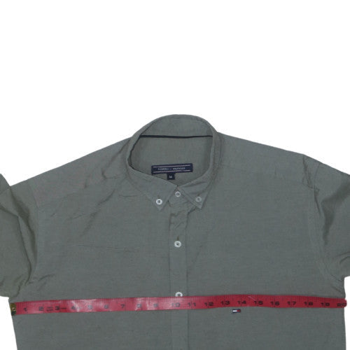 Tommy Hilfiger Men's Green Button-Up Long Sleeve Shirt M Classic Fit