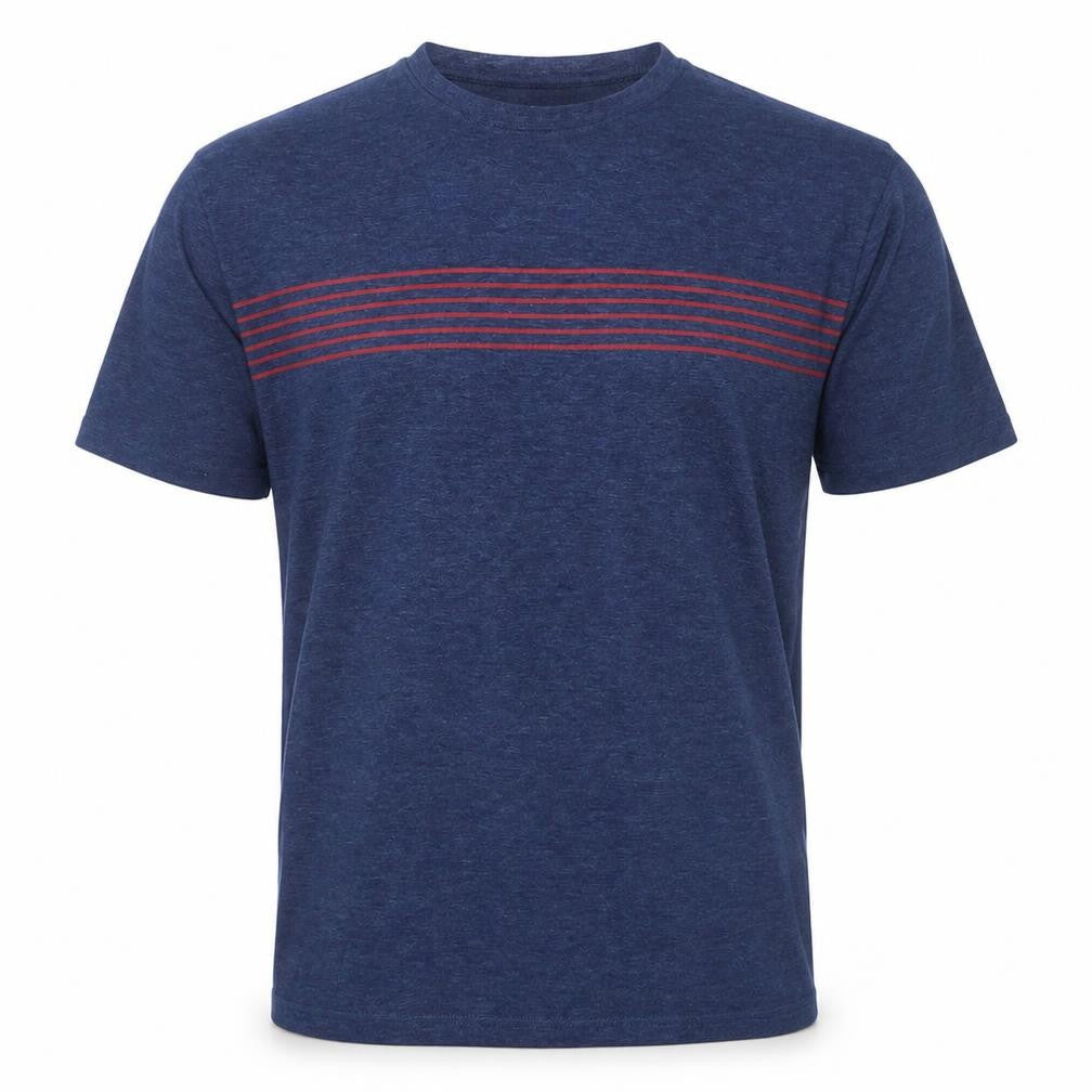 Lee Men's Blue XL Pima Cotton Striped Crew Neck T-Shirt