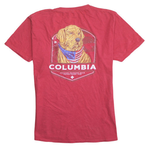Columbia Men’s Red XL Graphic Dog Print Cotton T-Shirt