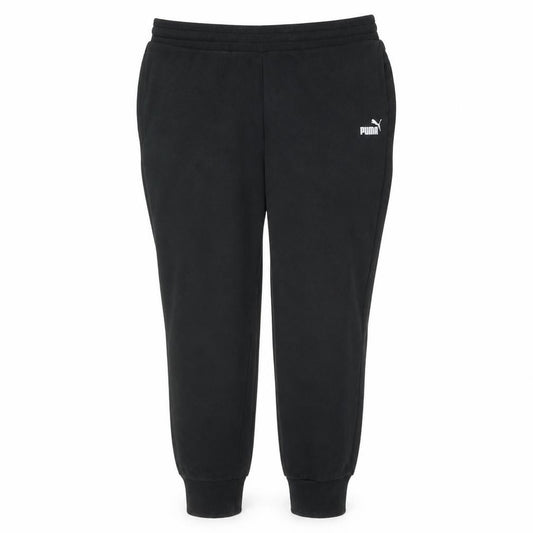 Puma Womens Black Jogger Sweatpants M Sports Logo Cuffed
