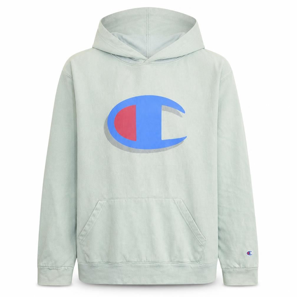 Champion Boys Light Green Pullover Hoodie XL Cotton Blend Logo Print