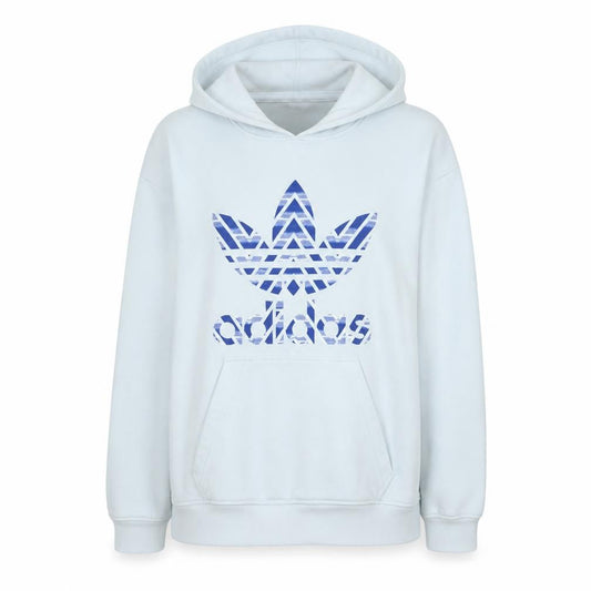Front view of Adidas Women White Hooded Pullover Sweatshirt, size S, Logo Print