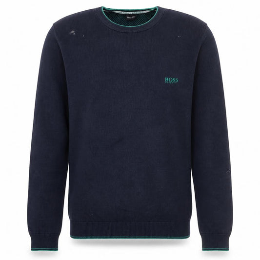 Hugo Boss Mens Navy Crew Neck Sweatshirt M Classic Fit Cotton