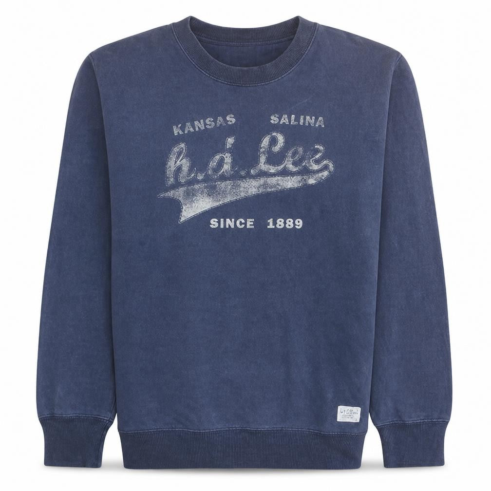 Lee Men's Blue Crew Neck Graphic Sweatshirt Size S Pullover